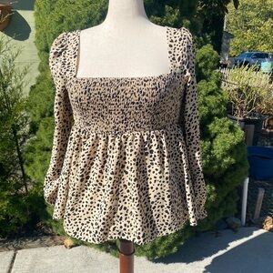 Large Women’s Blouse Lepoard Print